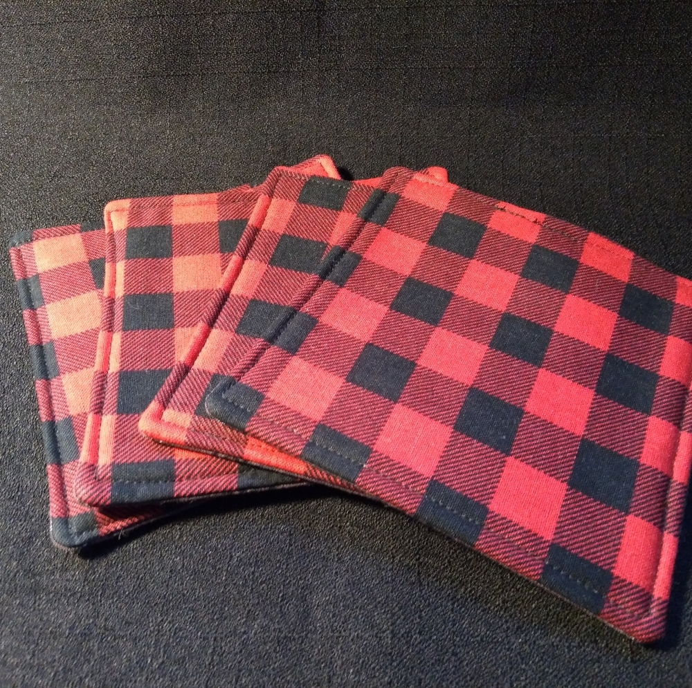 New! Reversible fabric coasters